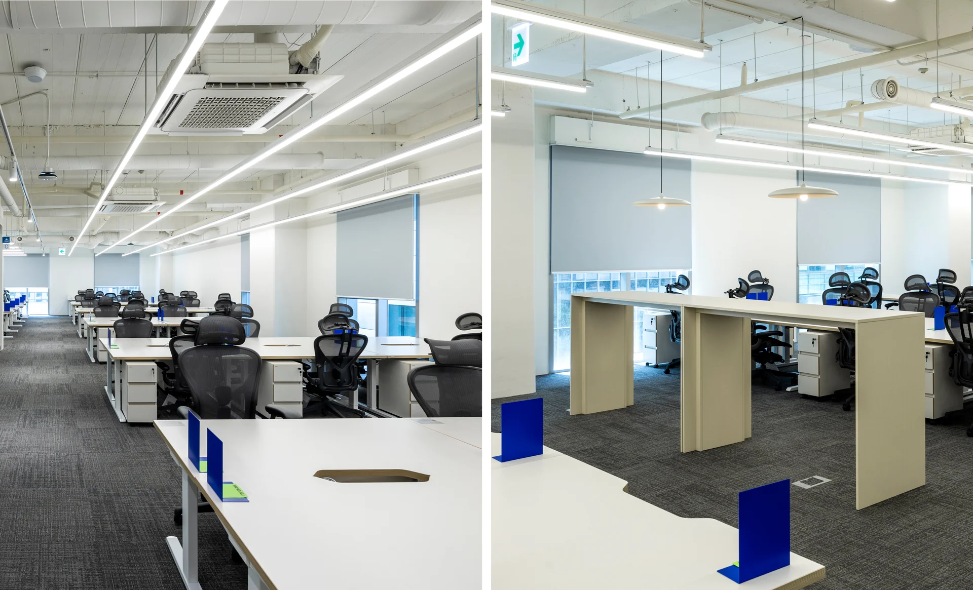 에이슬립 사무 공간 중간에 있는 스탠딩 데스크