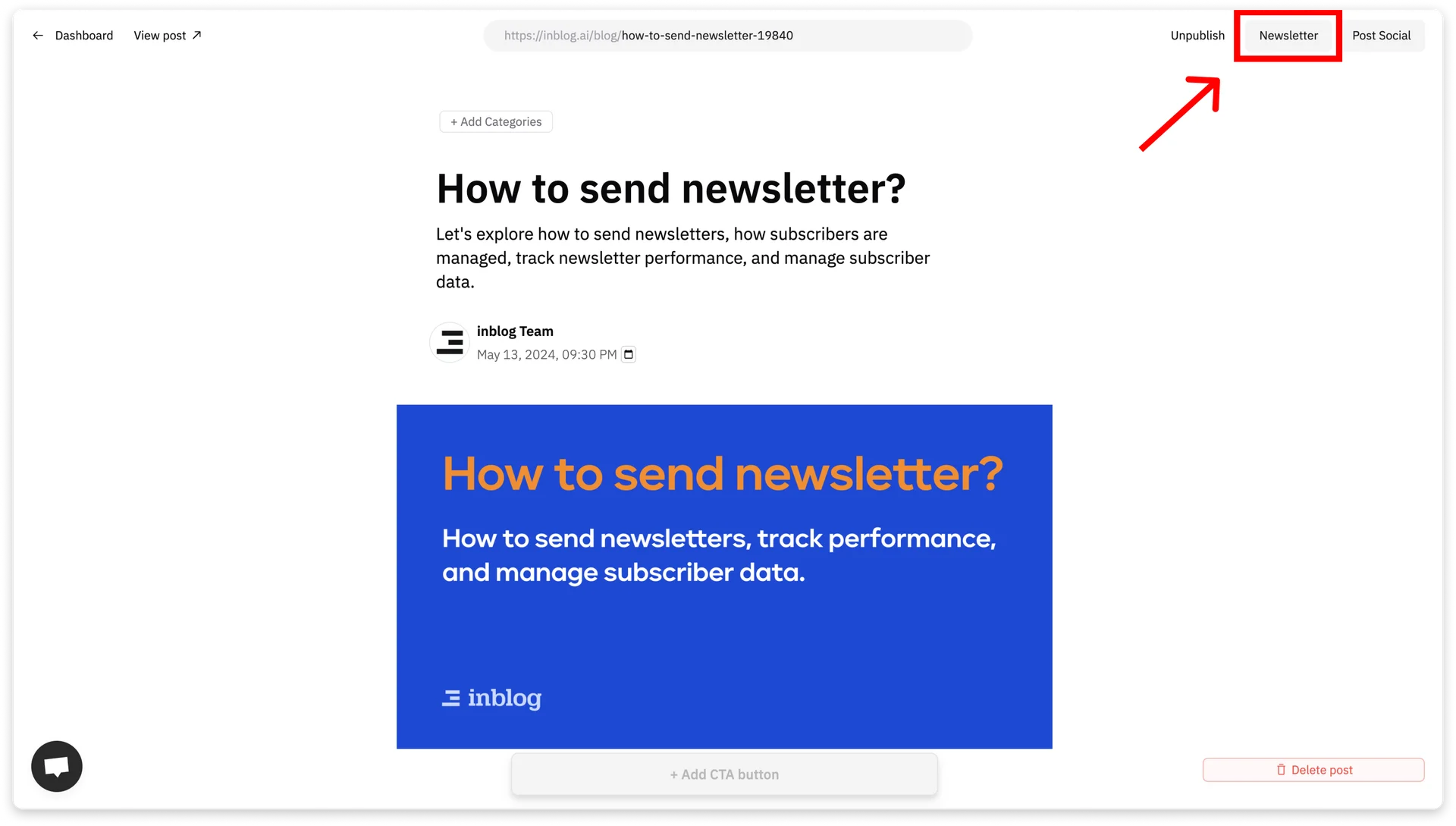 Accessing the Newsletter Page