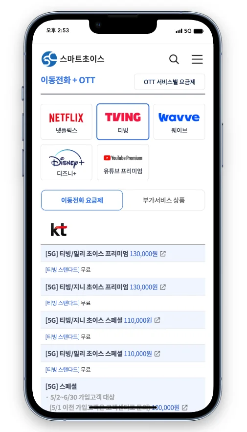스마트 초이스, 통신사 요금제 비교, 알뜰폰 요금제 추천, OTT 할인