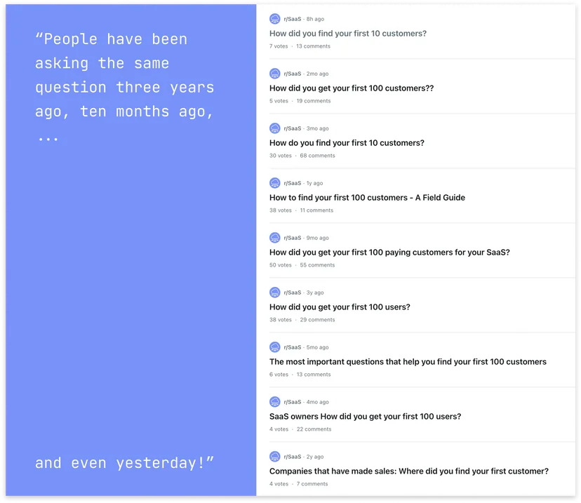 People have been asking the same question three years ago, ten months ago, and even yesterday!