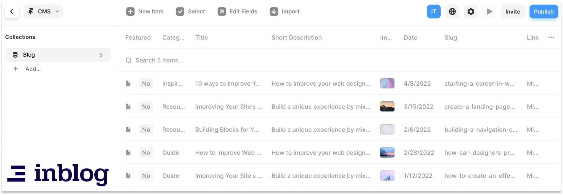 프레이머 CMS 모습