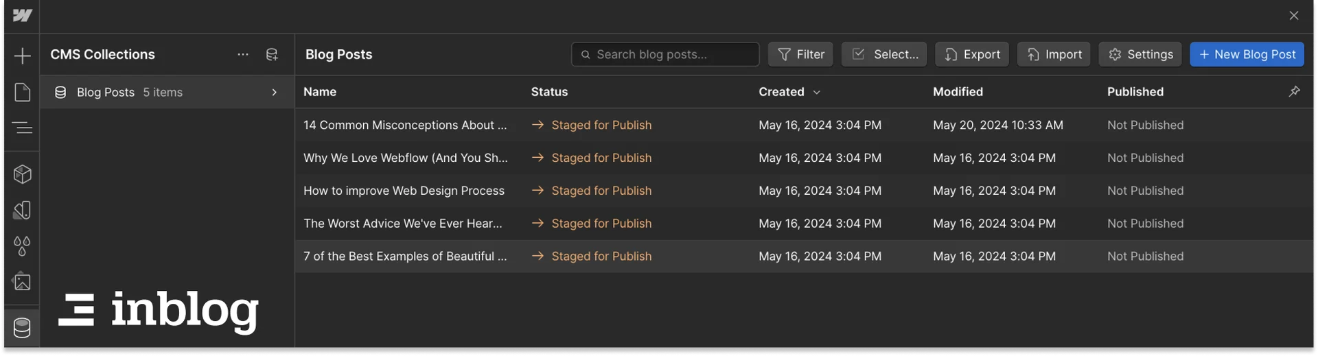 웹플로우 CMS 구조