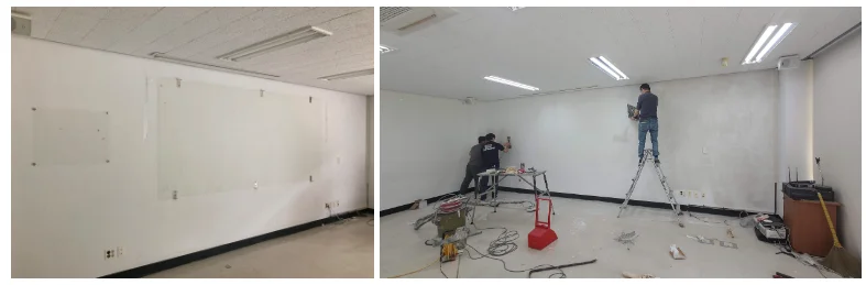 학교 칠판을 철거