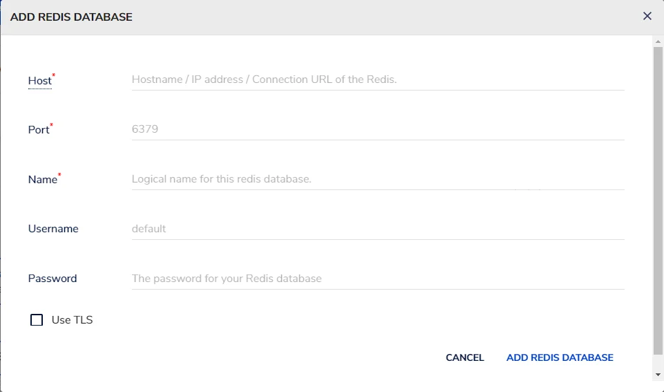 RedisInsight Add Database