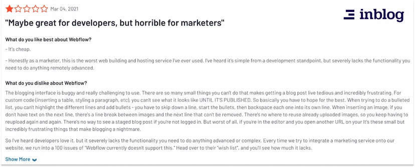webflow needs learning curve and team adoption