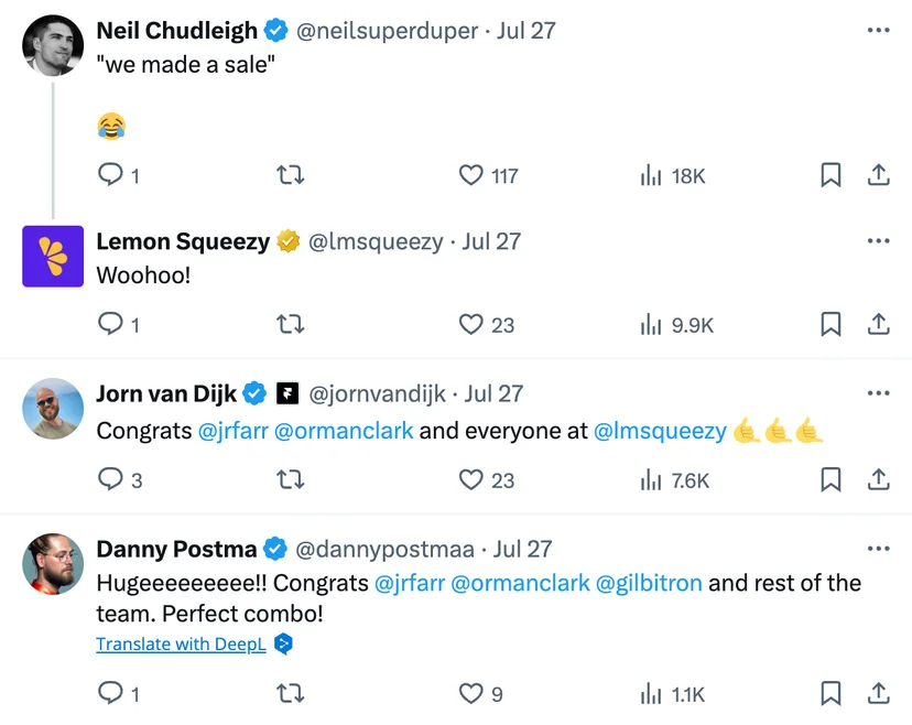 lemonsqueezy made real sales!