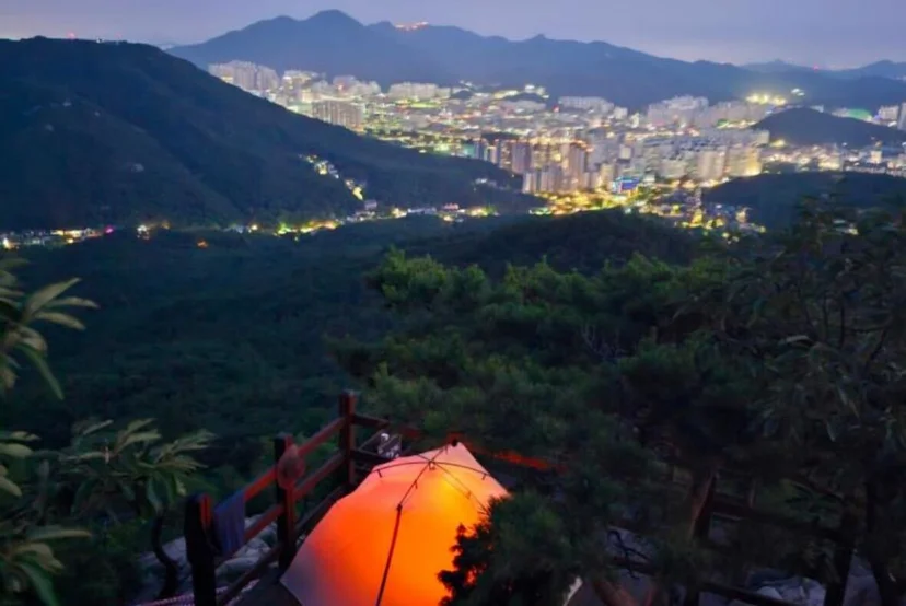 안양 삼성산에서 백패킹할 때 보이는 야경 시티뷰