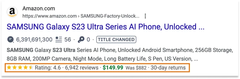 SEO rich snippet