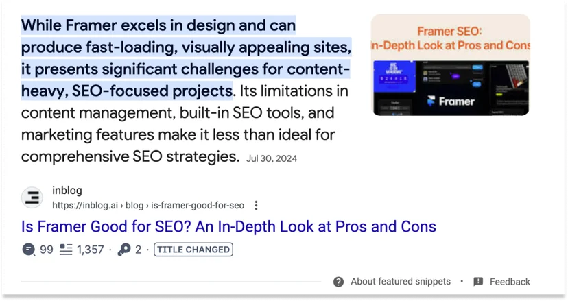 SEO Featured Snippets examples