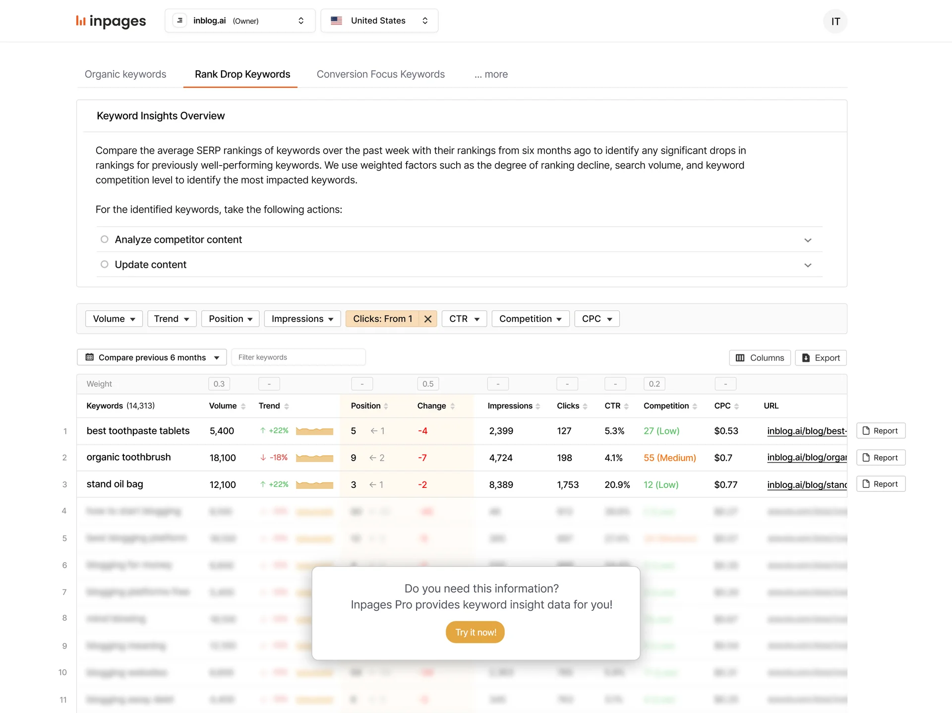 inpages dashboard image