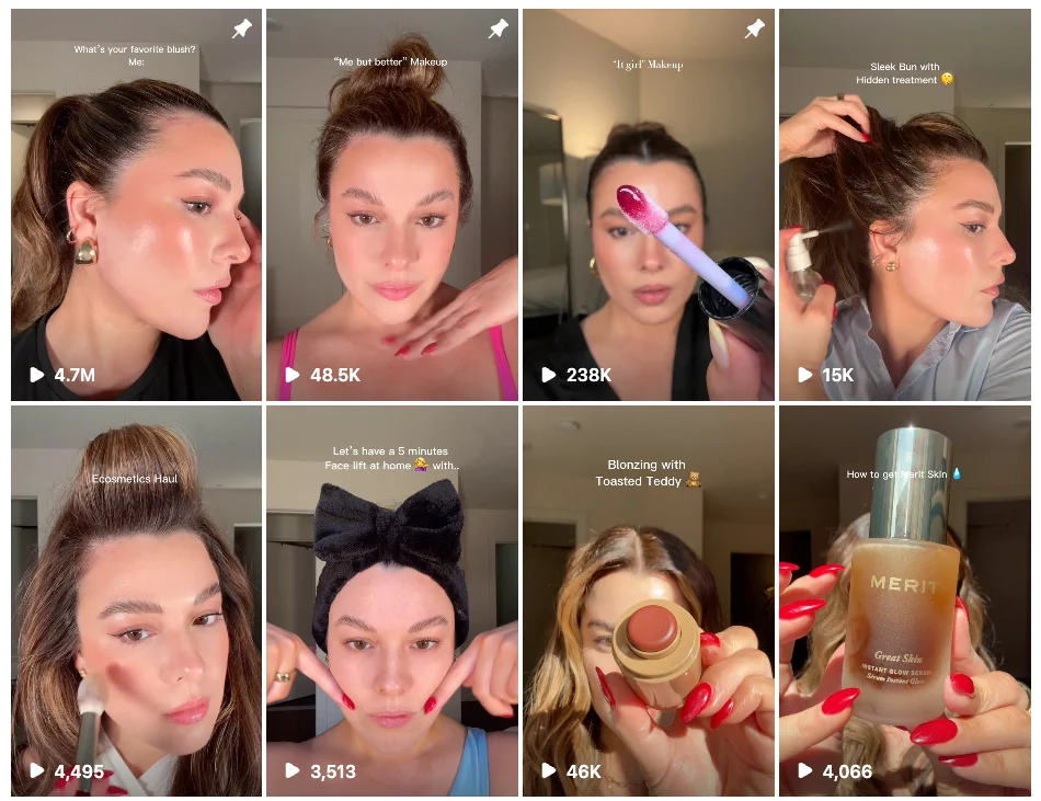 Influencer B (Melissa Garcia): With only 8,000 followers, she regularly hits 10,000 views, sometimes surpassing 1 million.