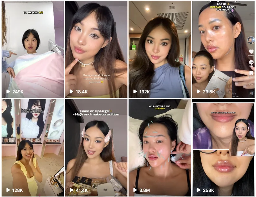 Influencer A (Jing): Despite having fewer followers than C, her Reels consistently achieve 10,000 to 3 million views.