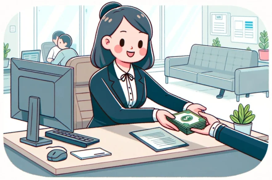 PCT 국제출원 조사료 환급을 설명하는 개념 일러스트