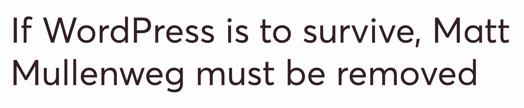 If WordPress is to survive, Matt Mullenweg must be removed