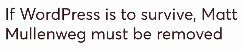 If WordPress is to survive, Matt Mullenweg must be removed