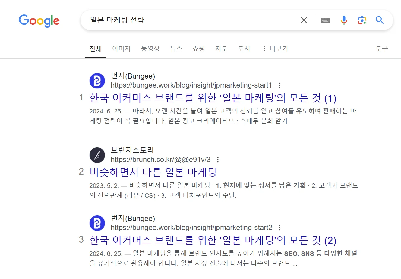 일본 마케팅 전략 키워드 상위 노출