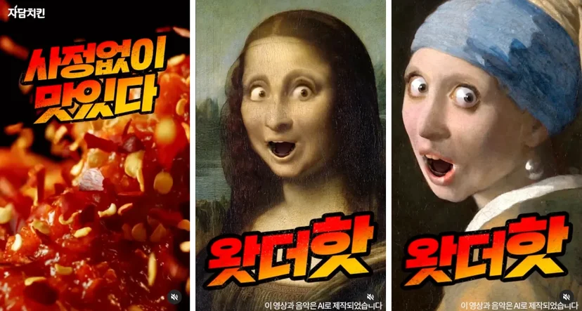 자담치킨의 AI를 활용한 왓더핫 치킨 홍보 영상