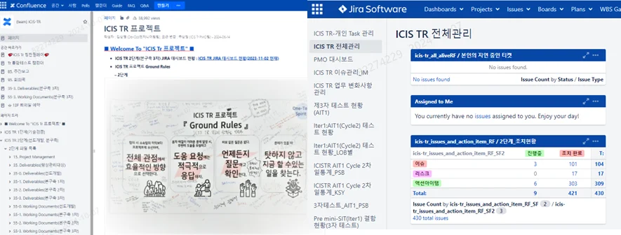 “ICIS Tr 프로젝트가 살아가는 방법”-Jira-Confluence