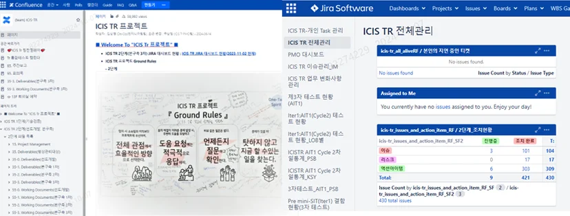 “ICIS Tr 프로젝트가 살아가는 방법”-Jira-Confluence