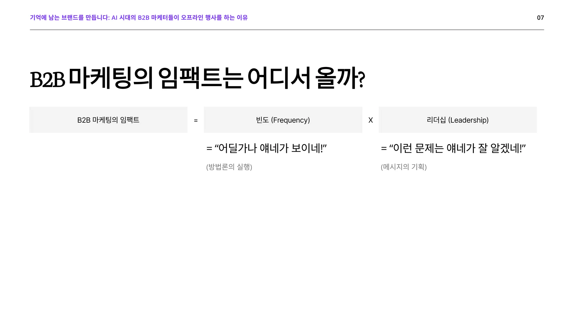 B2B 마케팅 컨퍼런스를 하는 이유