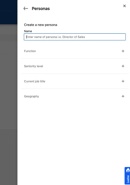 링크드인 세일즈 내비게이터 Personas