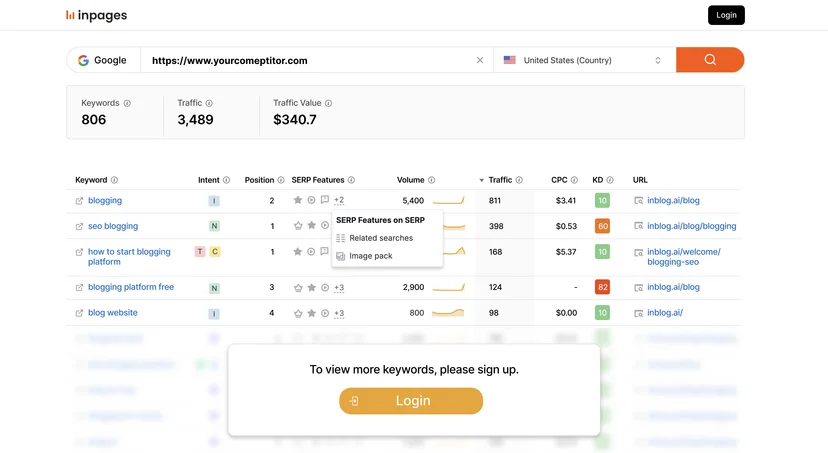 New inpages UI
