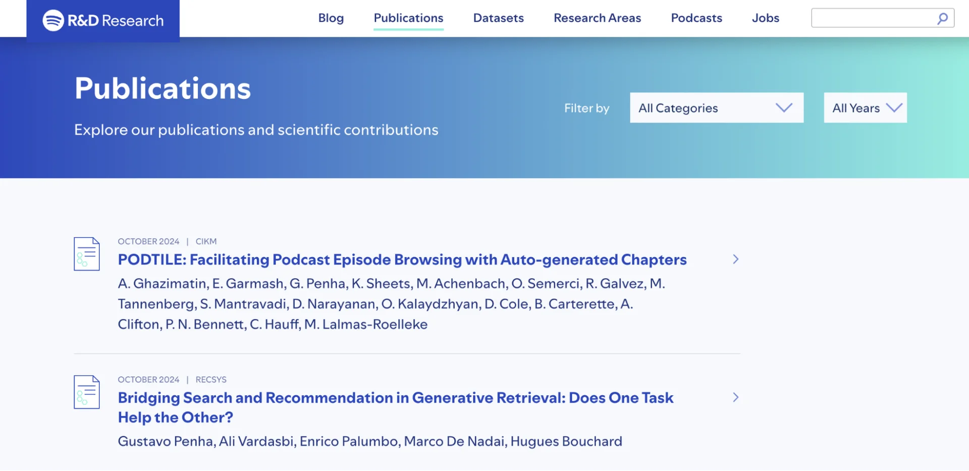 Spotify R&D Research