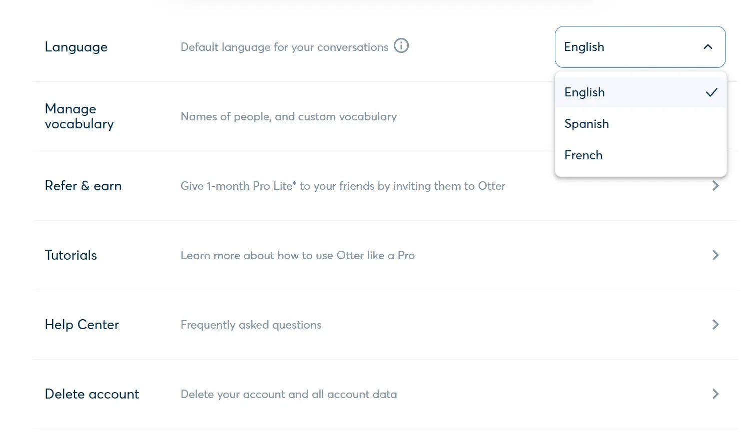 otter-support-language