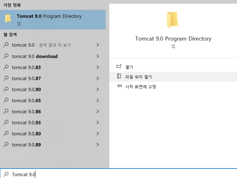 Tomcat 9.0 설치 확인