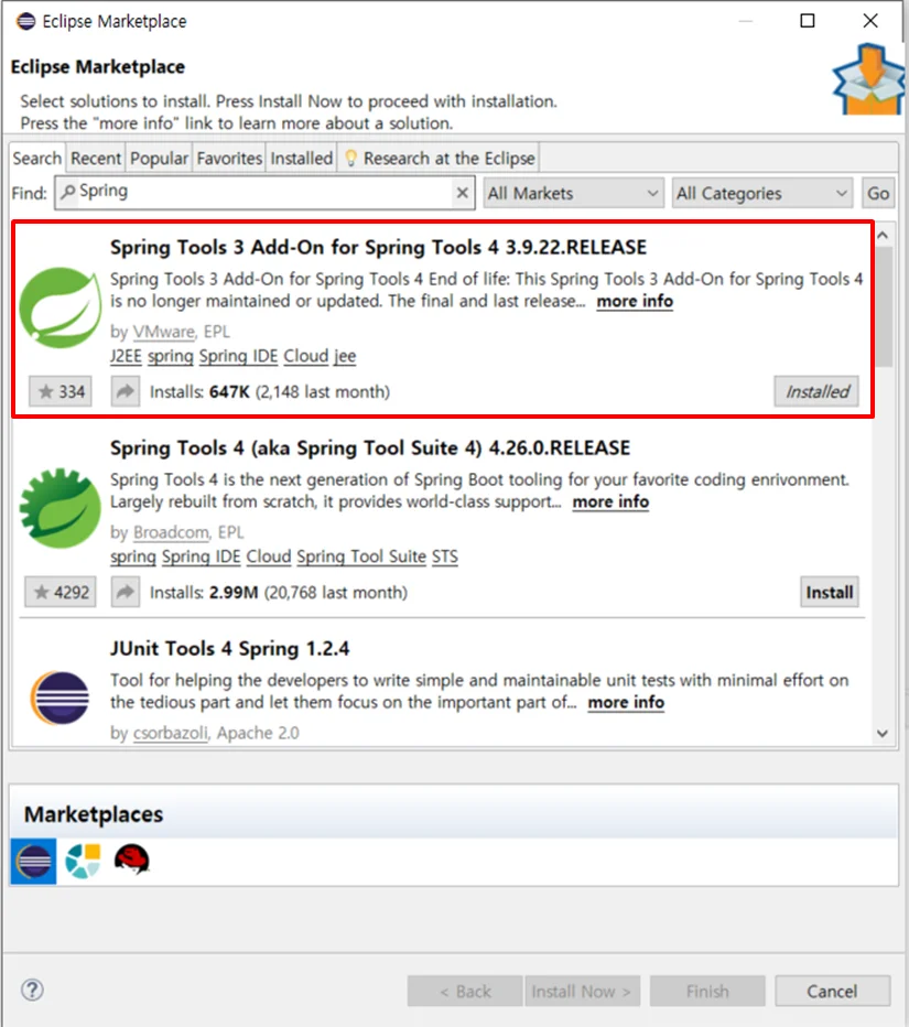 Spring Tools 3 Add-On for Spring Tools 4 Install