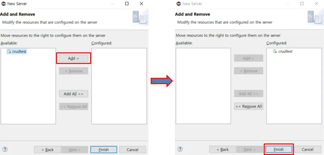 Servers -> Add -> Finish