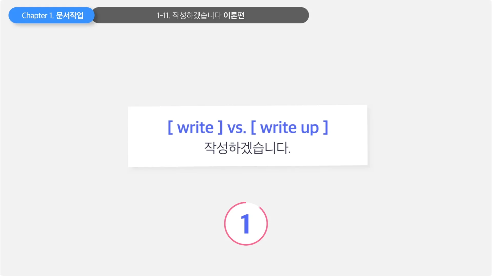 작성하겠습니다 영어로, write ? write up?