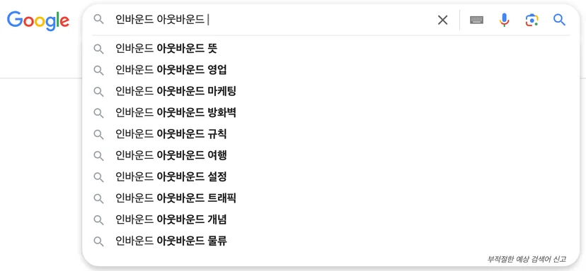 인바운드 아웃바운드 관련 롱테일 키워드