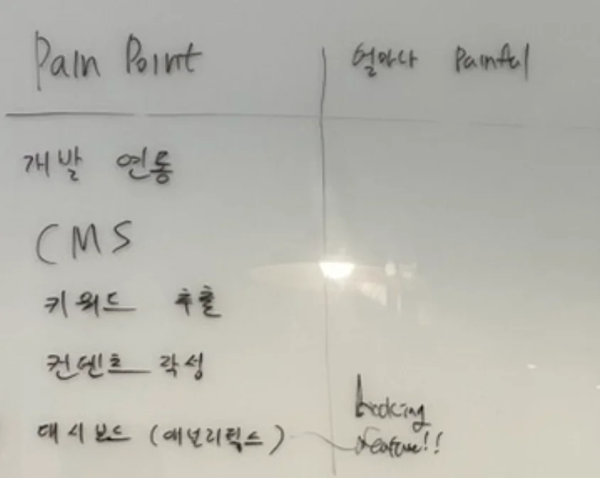 인터뷰를 진행하면서 좁혔던 아이디어