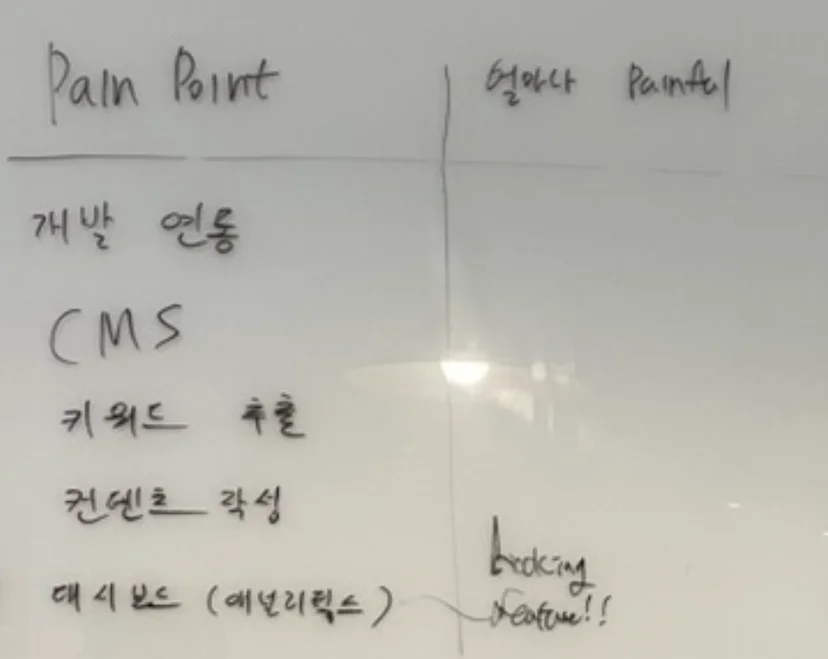 인터뷰를 진행하면서 좁혔던 아이디어