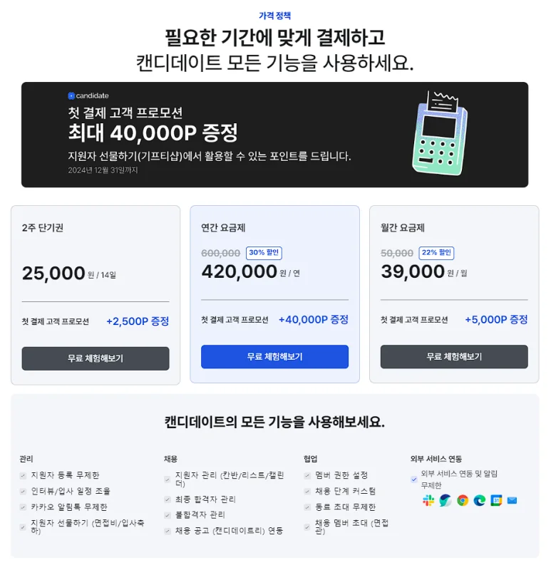 캔디데이트 가격 할인