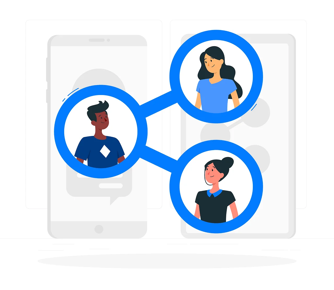 모바일에서 연결되어 있는 사람들