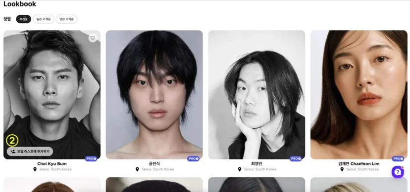 룩북모델섭외