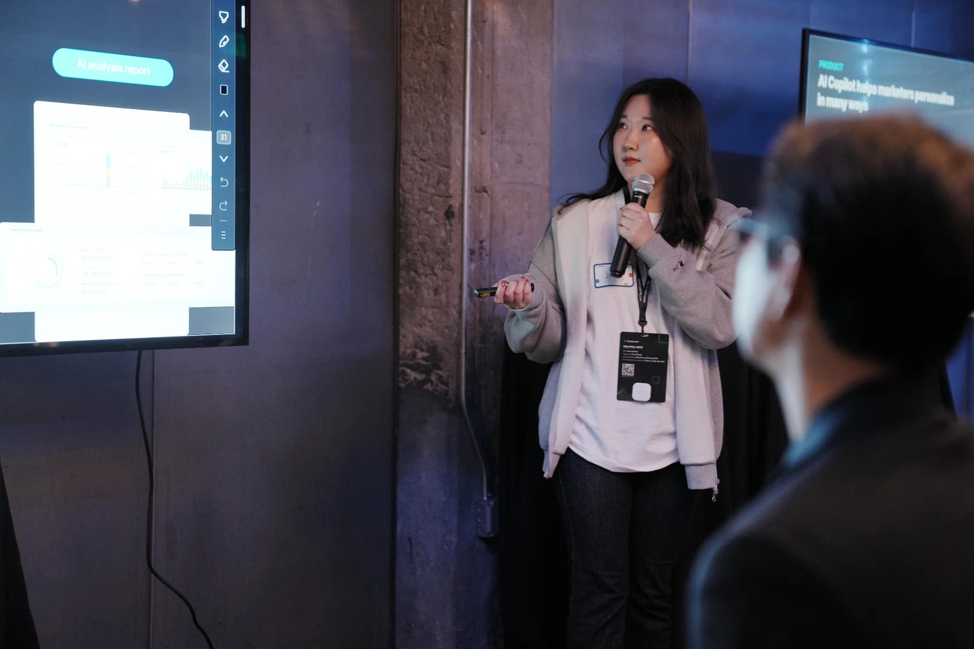 ‘AI 기반 초개인화 CRM 솔루션’을 주제로 발표를 진행한 구민성 PO.