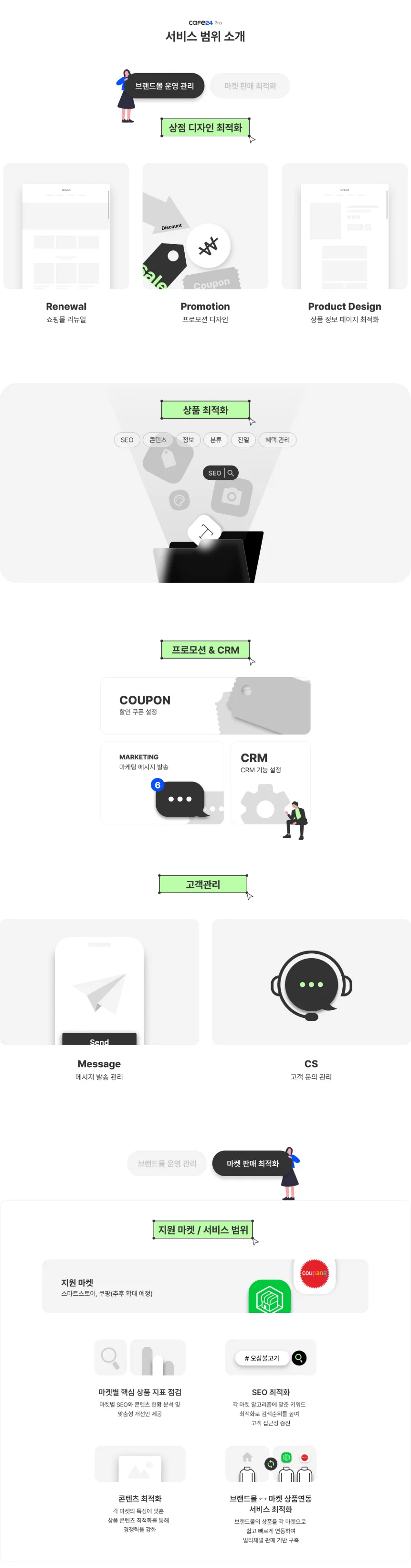 카페24 Pro가 제공하는 서비스 범위