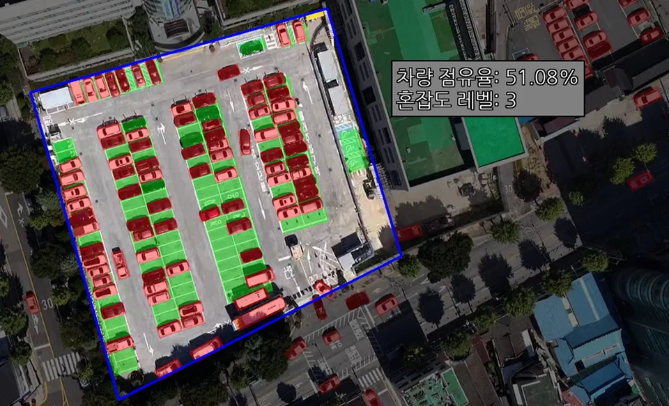 드론을 연동하여 실시간으로 주차 정보를 안내하는 인공지능(AI) 주차 솔루션을 선보인다. 