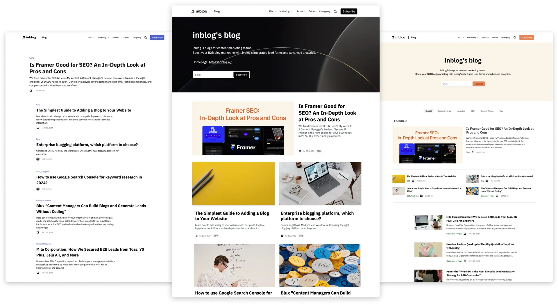 커스터마이징 가능한 인블로그 솔루션