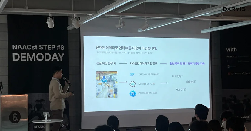 SNAAC의 NAACst STEP 데모데이 발표중인 디피니트 김도환 대표