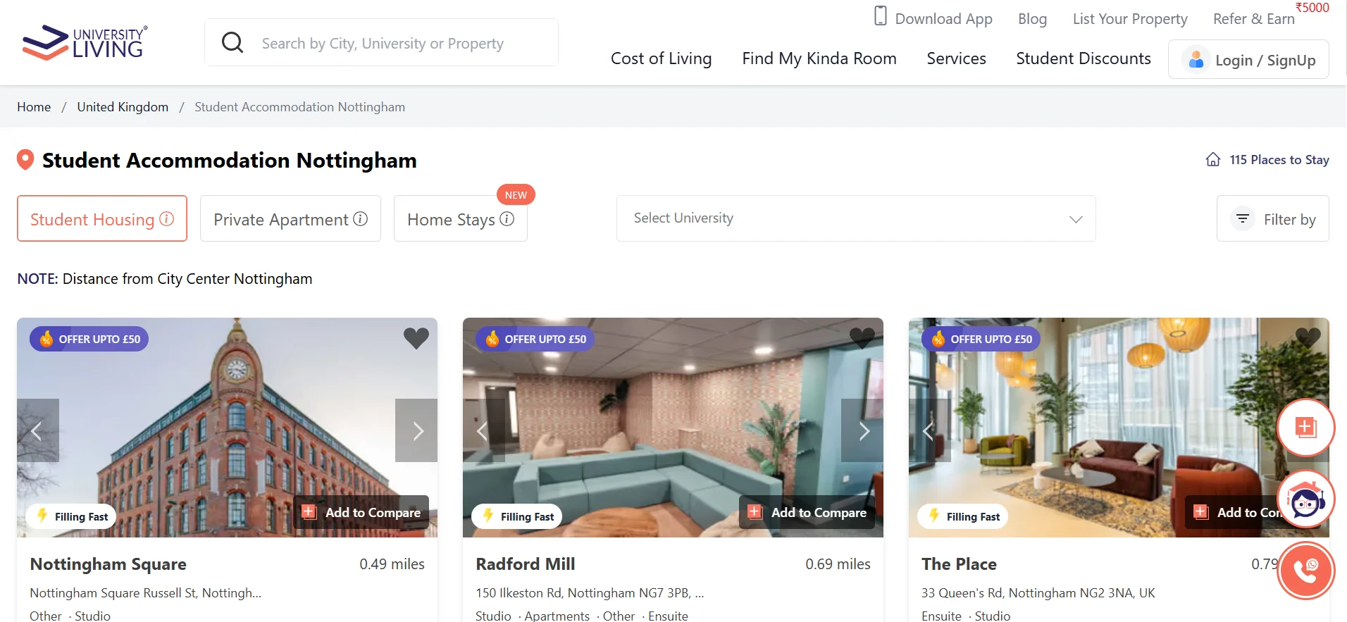 student accommodation in Nottingham