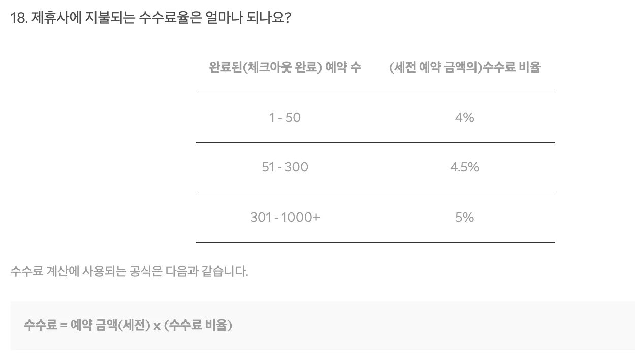 아고다 파트너스 수수료 제도