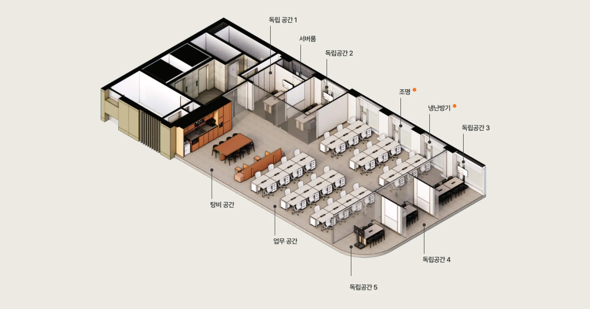오피스B 역삼 2호점 회의실 추가 3개