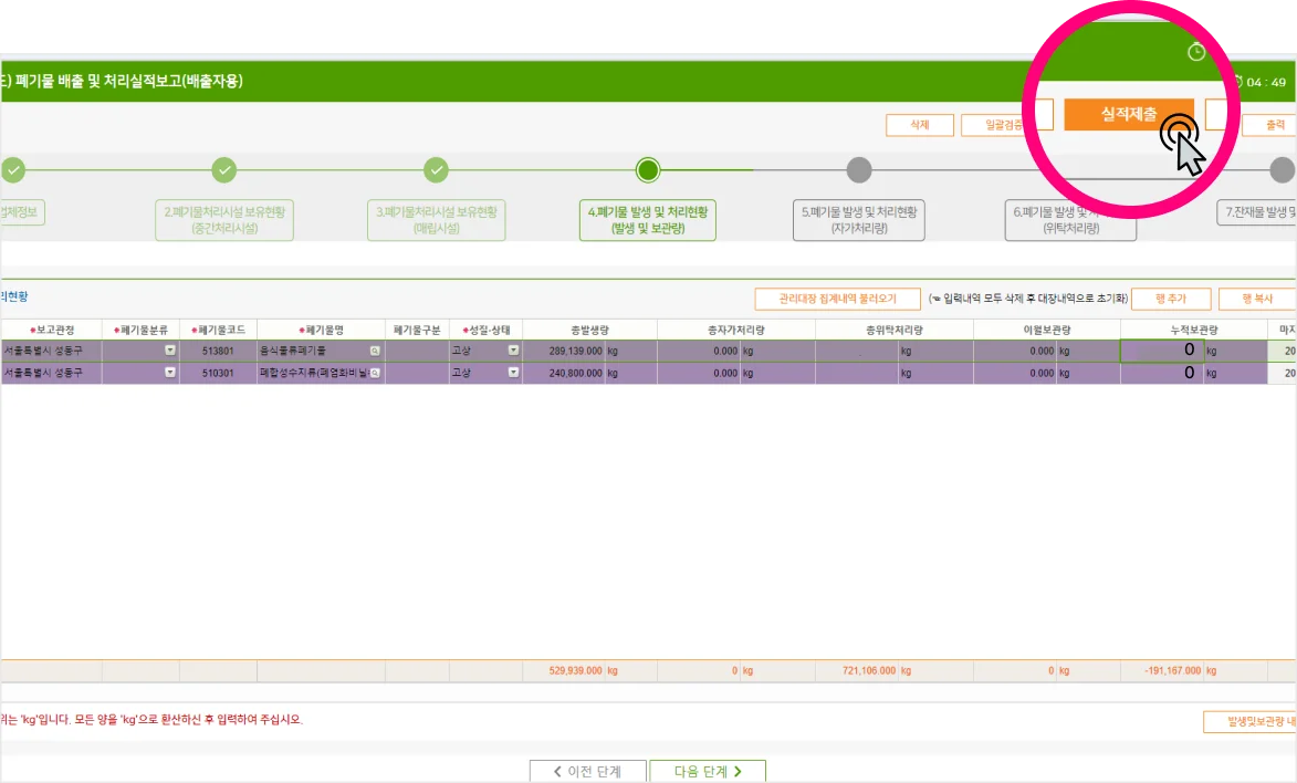 올바로시스템 실적보고