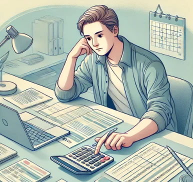 PCT 국제특허출원 비용을 분납으로 계획하는 과정을 설명한 개념 이미지