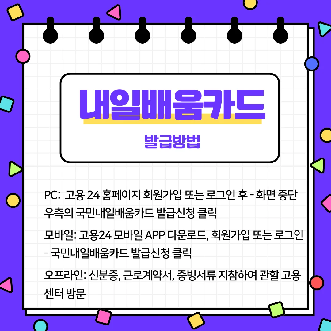 국민내일배움카드 발급 방법 설명 이미지