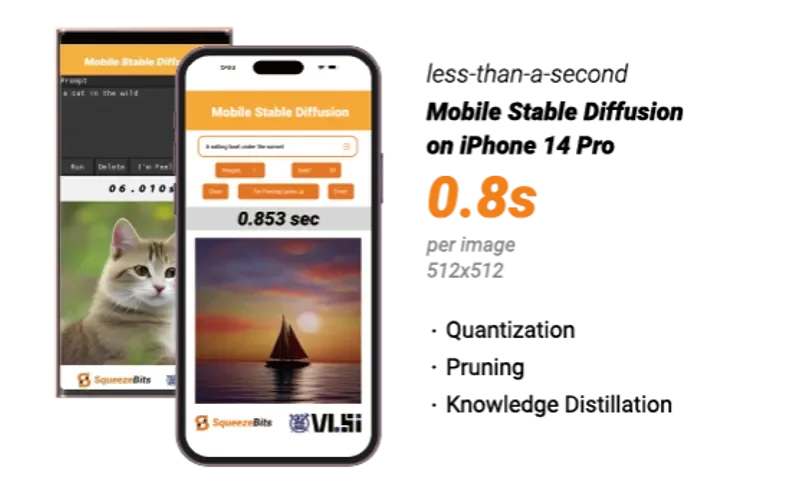 Mobile Stable Diffusion on iPhone 14 Pro Demo (less than a second)